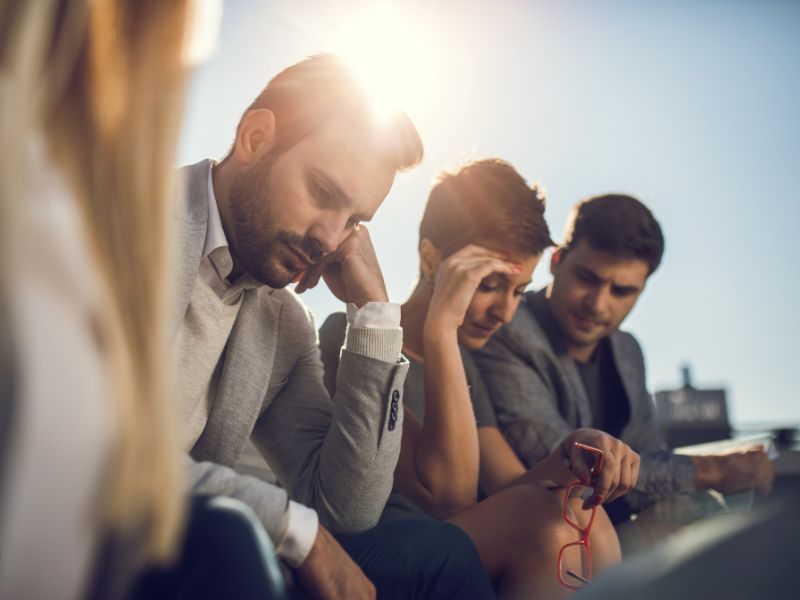 Worried business team