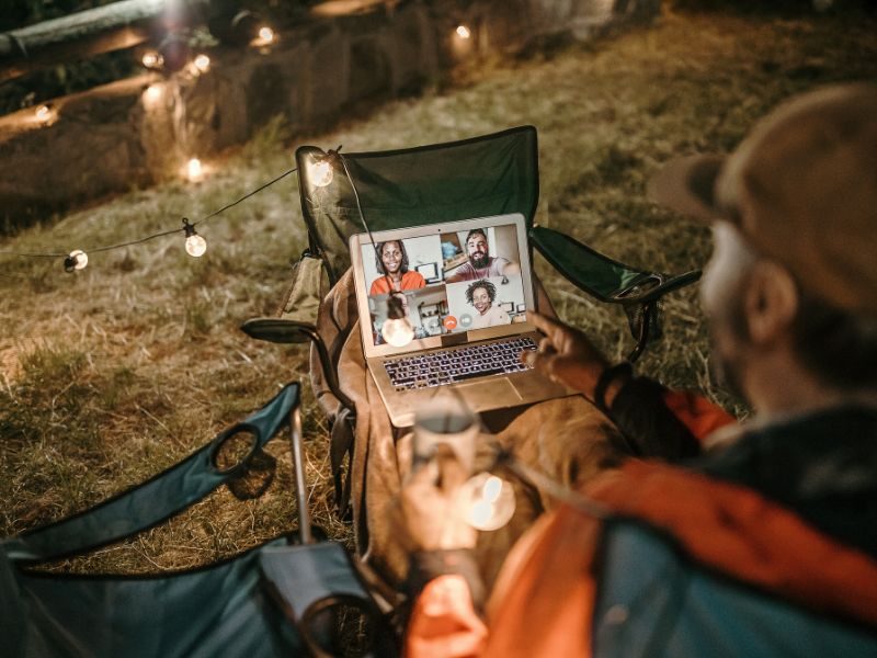 Illustration of hybrid work culture