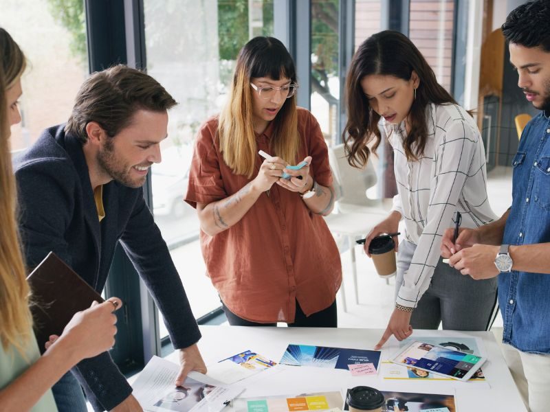 Team in a product meeting