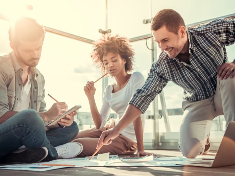 Unpaid interns working at a firm