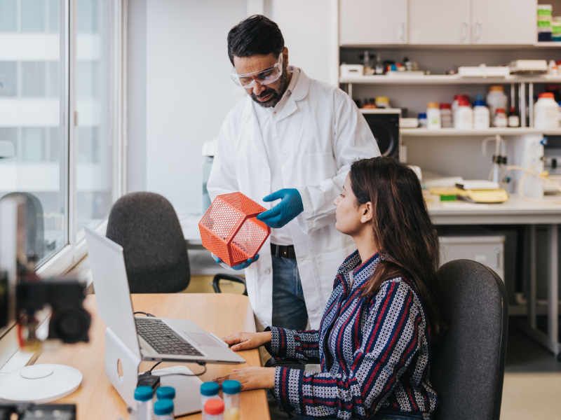 Fractional accountant collaborating with a healthcare startup