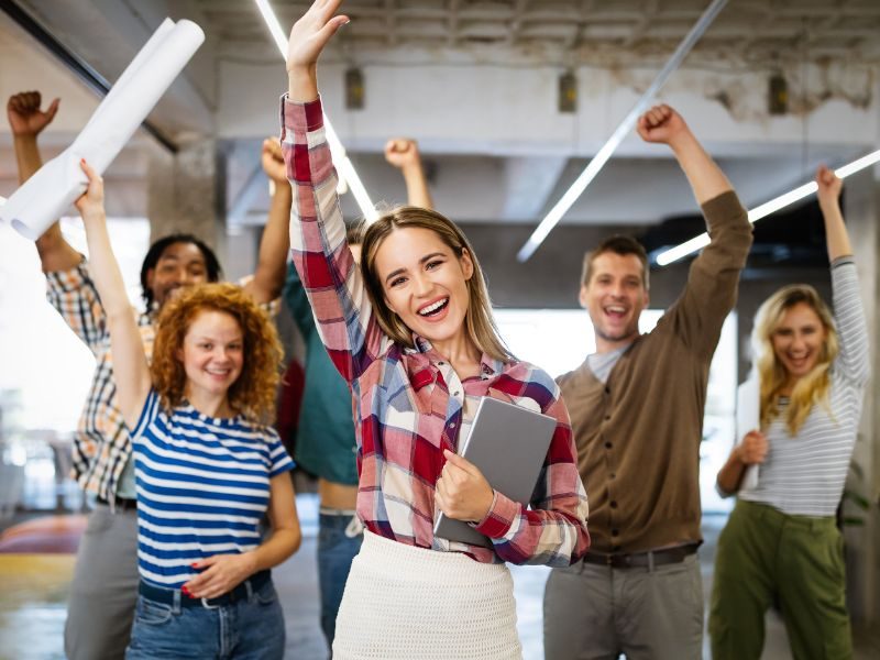 Happy, motivated employees