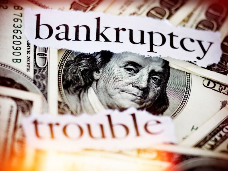 A company facing bankruptcy